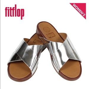 Cool Comfy Chic Silver Slides by Fitflops